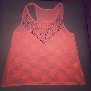 Sheer embellished tank